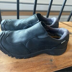 Keen Targhee Black Leather Slip-Ons like new